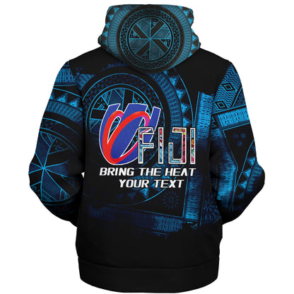 Fiji Custom Personalised Sherpa Hoodie Bring The Heat Rugby Cup