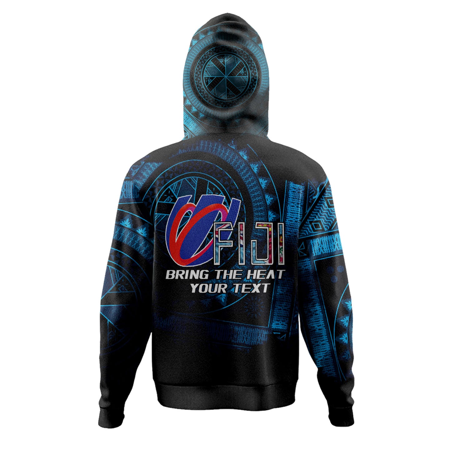 Fiji Custom Personalised Hoodie Bring The Heat Rugby Cup