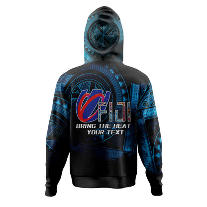 Fiji Custom Personalised Hoodie Bring The Heat Rugby Cup