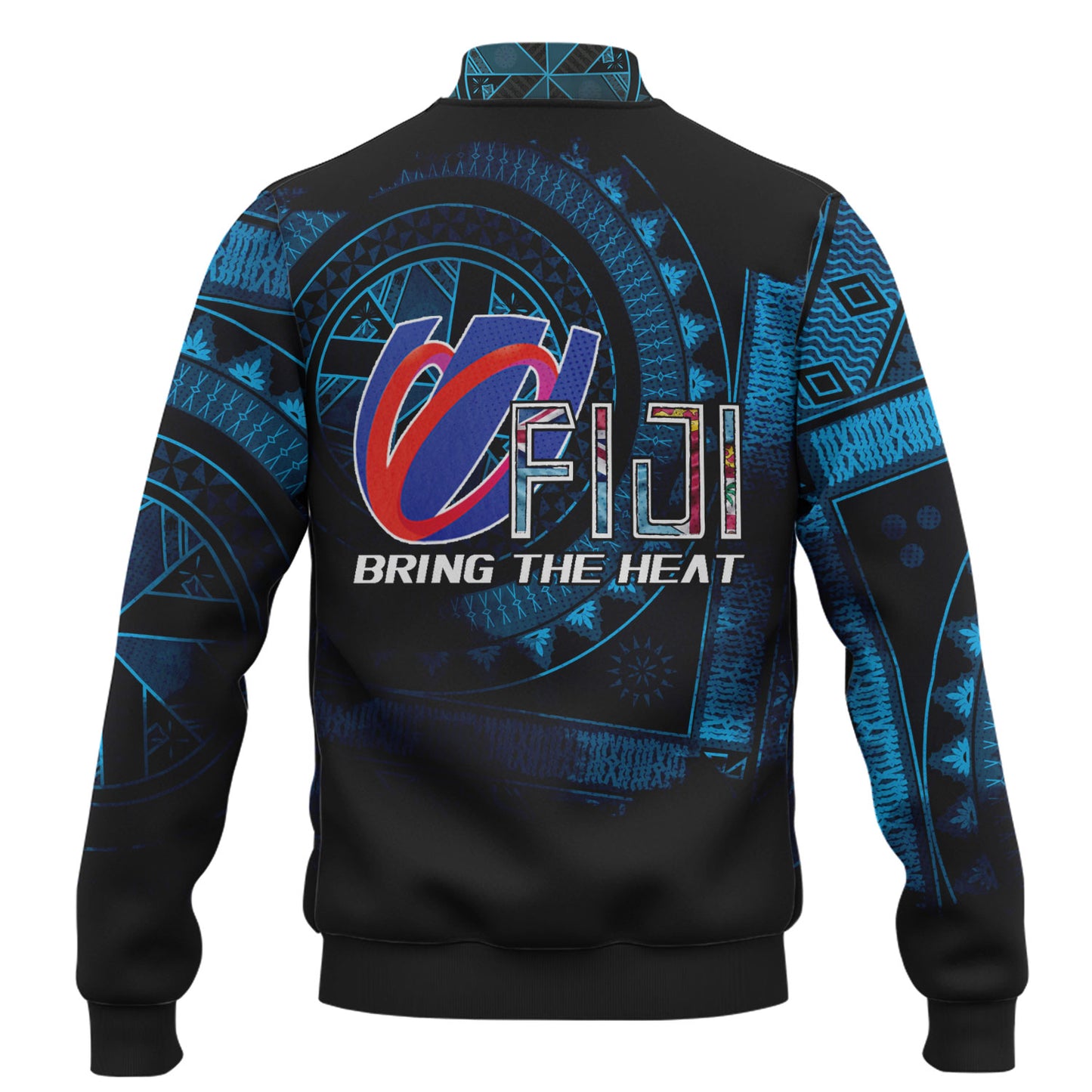 Fiji Custom Personalised Baseball Jacket Bring The Heat Rugby Cup