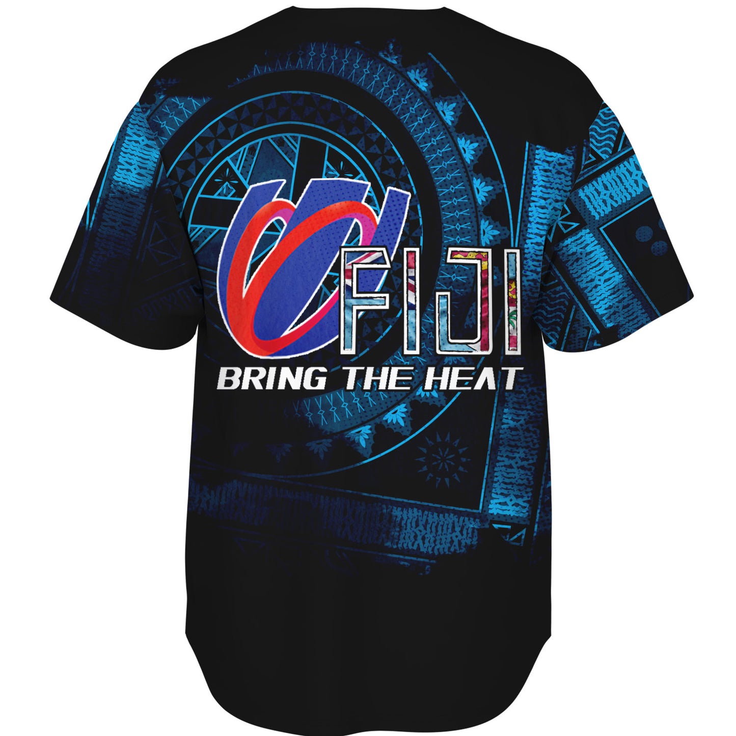 Fiji Custom Personalised Baseball Shirt Bring The Heat Rugby Cup
