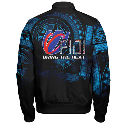 Fiji Custom Personalised Bomber Jacket Bring The Heat Rugby Cup