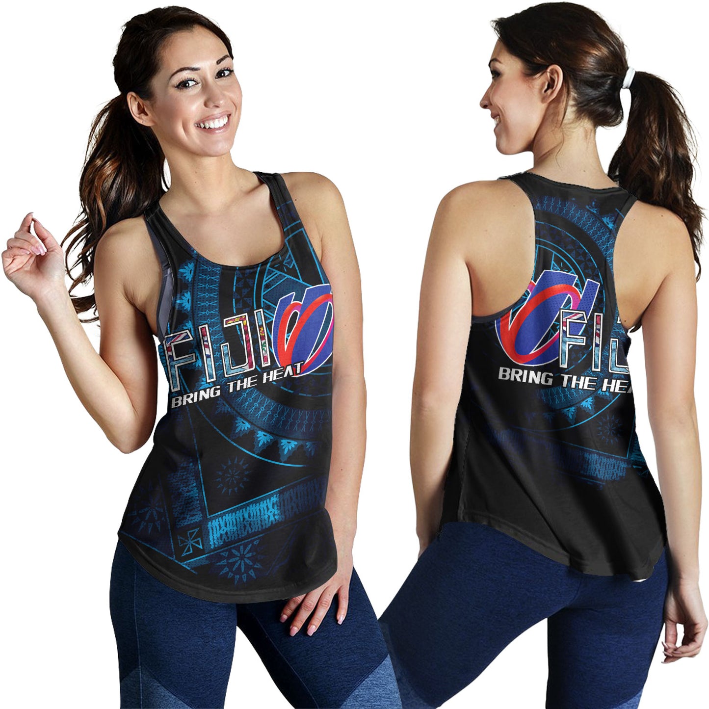 Fiji Custom Personalised Women Tank Bring The Heat Rugby Cup