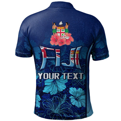 Fiji Polo Shirt Fijian Traditional Patterns Hibiscus Flowers