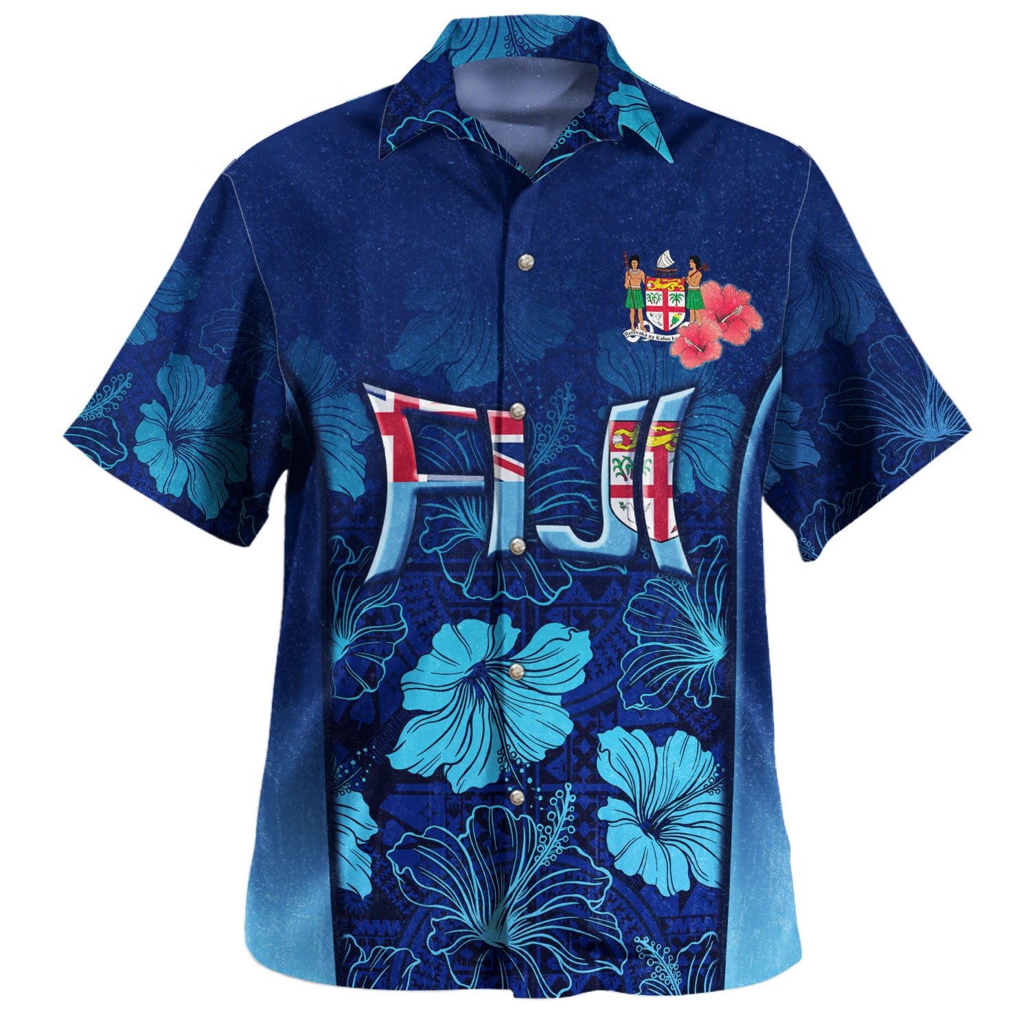 Fiji Hawaiian Shirt Flying Fijians Rugby Cup (Black-White Ver)
