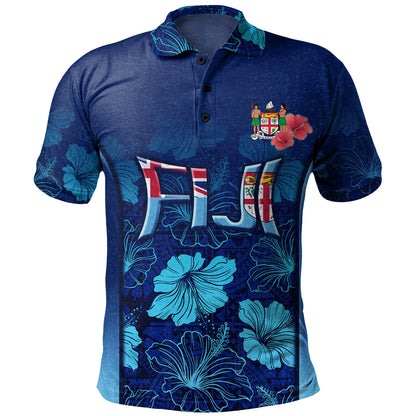Fiji Polo Shirt Fijian Traditional Patterns Hibiscus Flowers