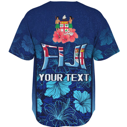 Fiji Custom Personalised Baseball Jacket Fijian Traditional Patterns Hibiscus Flowers