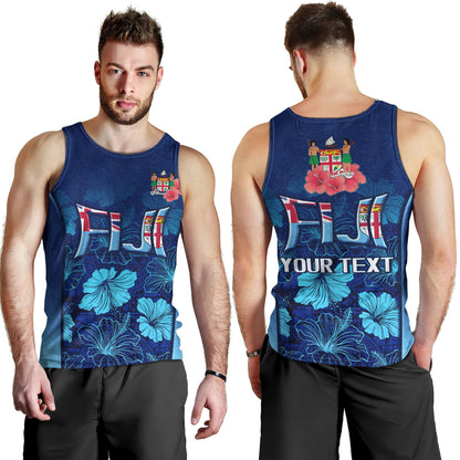Fiji Custom Personalised Tank Top Fijian Traditional Patterns Hibiscus Flowers
