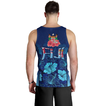 Fiji Custom Personalised Tank Top Fijian Traditional Patterns Hibiscus Flowers
