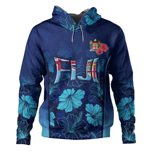 Fiji Custom Personalised Hoodie Fijian Traditional Patterns Hibiscus Flowers