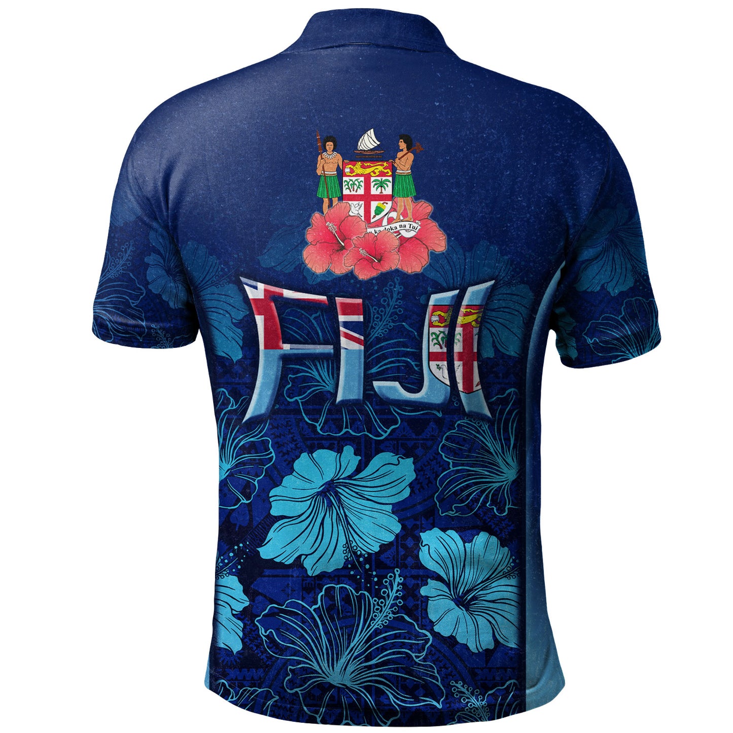 Fiji Polo Shirt Fijian Traditional Patterns Hibiscus Flowers
