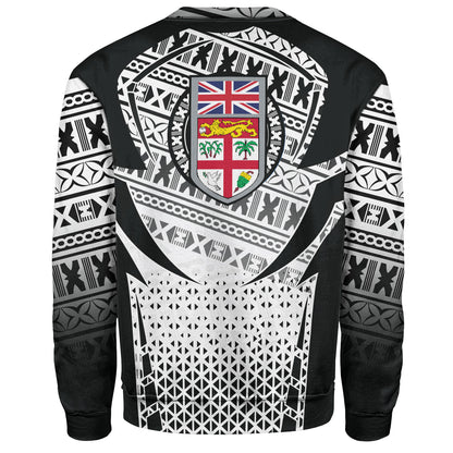 Fiji Sweatshirt Flying Fijians Rugby Cup (Black-White Ver)