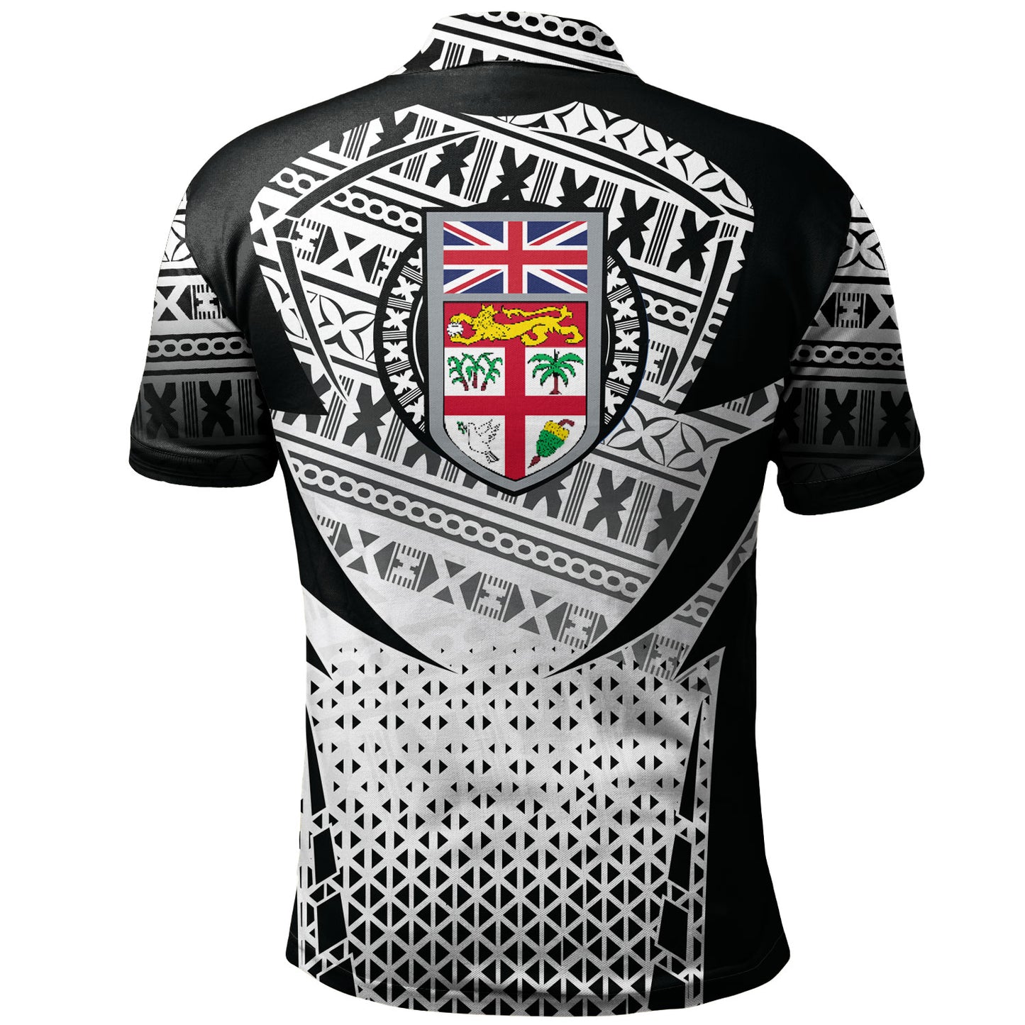 Fiji Polo Shirt Flying Fijians Rugby Cup (Black-White Ver)