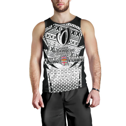 Fiji Tank Top Flying Fijians Rugby Cup (Black-White Ver)