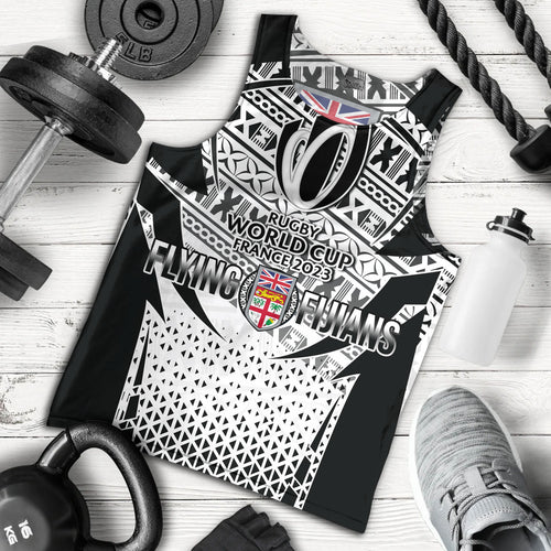 Fiji Tank Top Flying Fijians Rugby Cup (Black-White Ver)