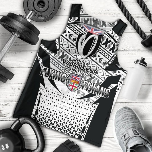 Fiji Tank Top Flying Fijians Rugby Cup (Black-White Ver)