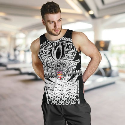 Fiji Tank Top Flying Fijians Rugby Cup (Black-White Ver)