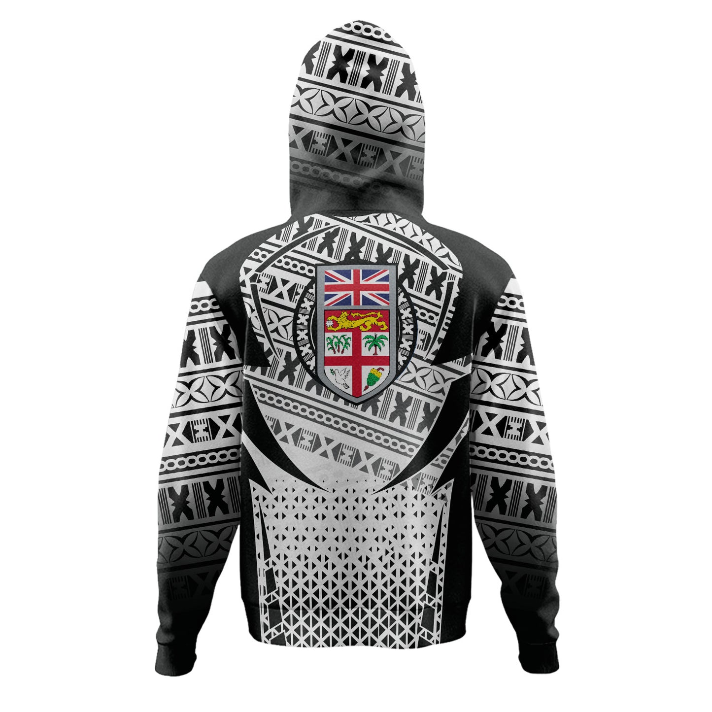 Fiji Hoodie Flying Fijians Rugby Cup (Black-White Ver)
