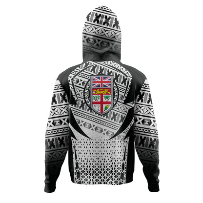 Fiji Hoodie Flying Fijians Rugby Cup (Black-White Ver)
