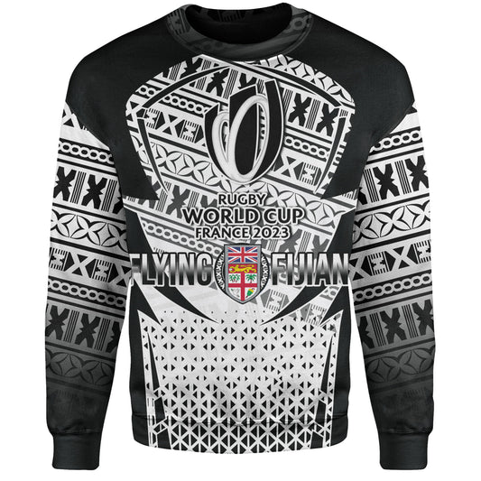 Fiji Sweatshirt Flying Fijians Rugby Cup (Black-White Ver)