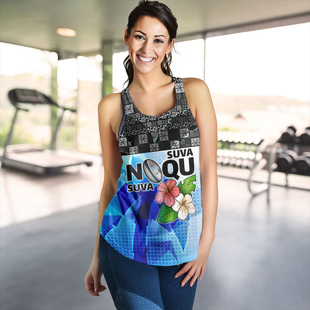 Fiji Women Tank Suva Noqu Suva Hibiscus Flowers Fijian Patterns