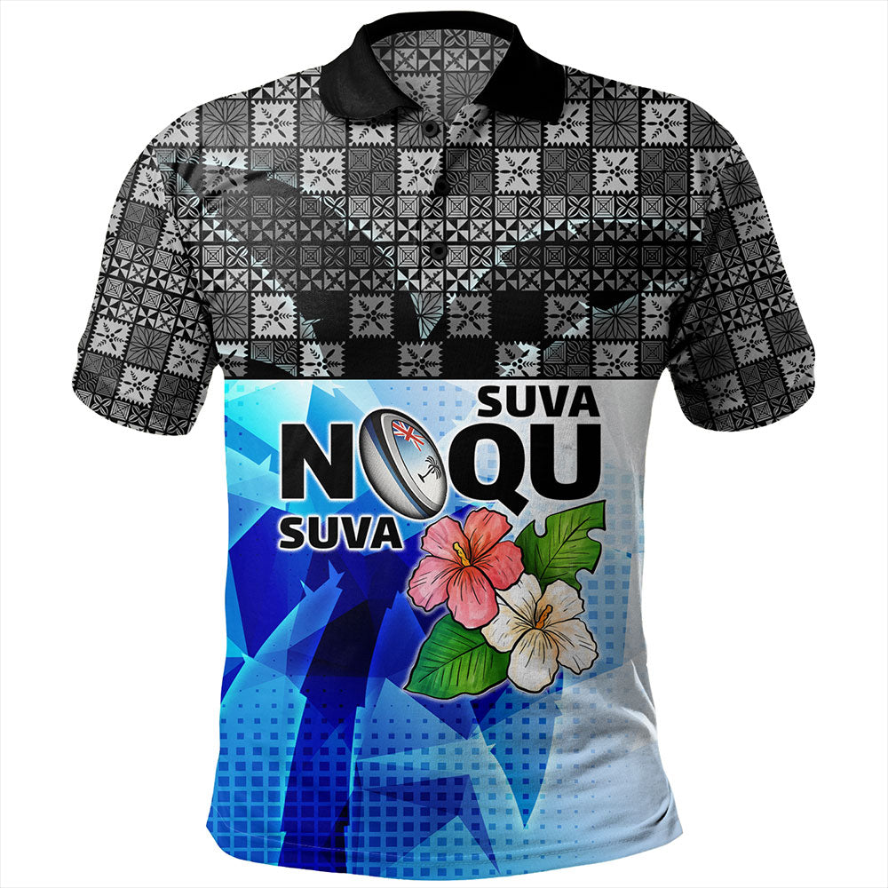 Fiji Polo Shirt Suva Noqu Suva Hibiscus Flowers Fijian Patterns
