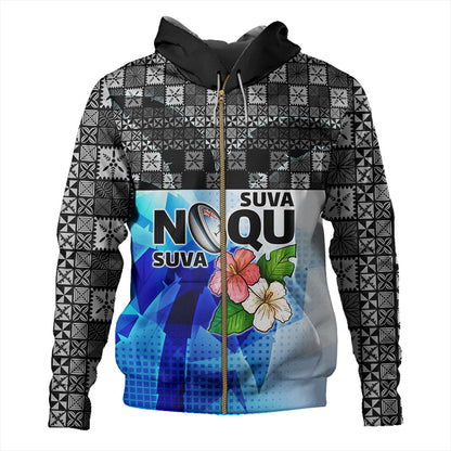 Fiji Hoodie Suva Noqu Suva Hibiscus Flowers Fijian Patterns