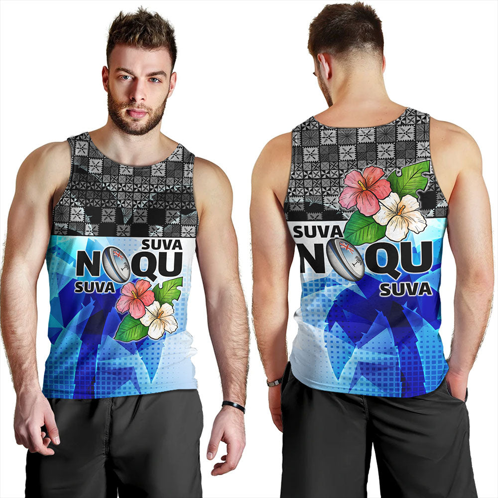 Fiji Tank Top Suva Noqu Suva Hibiscus Flowers Fijian Patterns