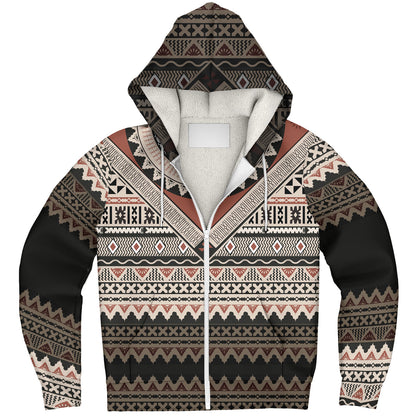 Fiji Sherpa Hoodie Fiji Traditional Culture - Tapa Cloth