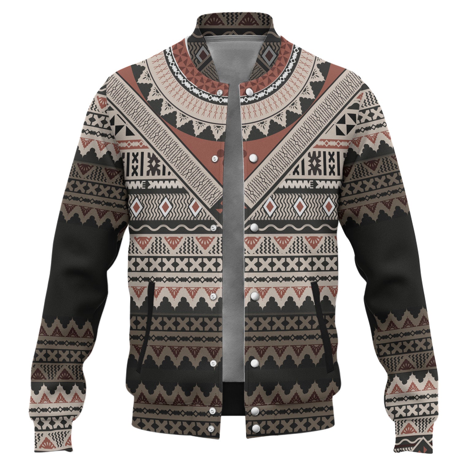 Fiji Baseball Jacket Fiji Traditional Culture - Tapa Cloth