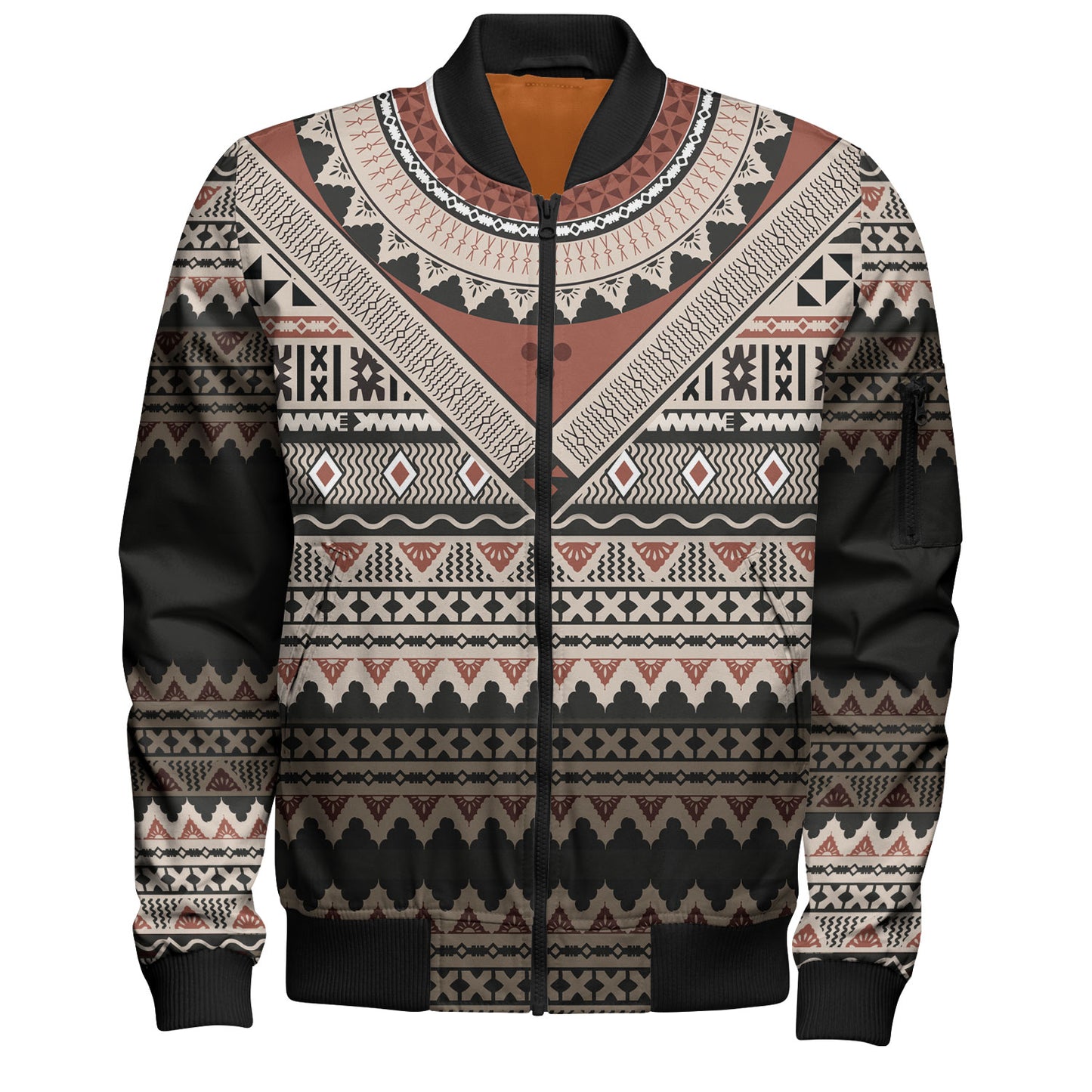 Fiji Bomber Jacket Fiji Traditional Culture - Tapa Cloth