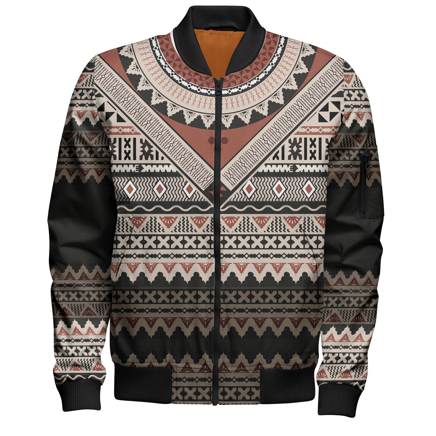 Fiji Bomber Jacket Fiji Traditional Culture - Tapa Cloth