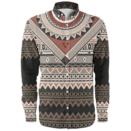 Fiji Long Sleeve Shirt Fiji Traditional Culture - Tapa Cloth
