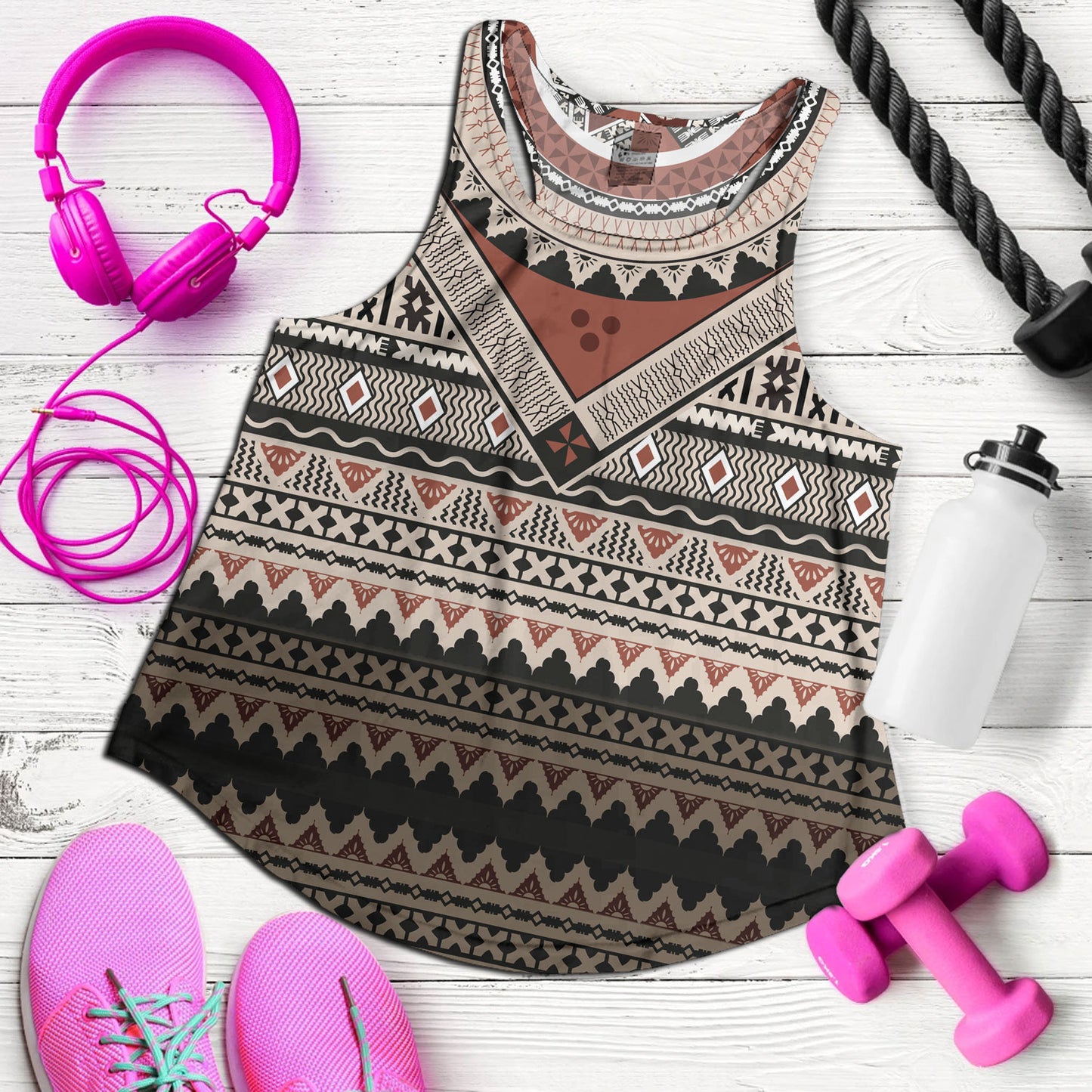 Fiji Women Tank Fiji Traditional Culture - Tapa Cloth