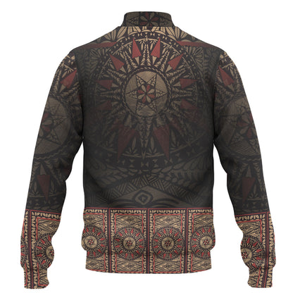 Fiji Baseball Jacket Fijian Masi Tapa Patterns