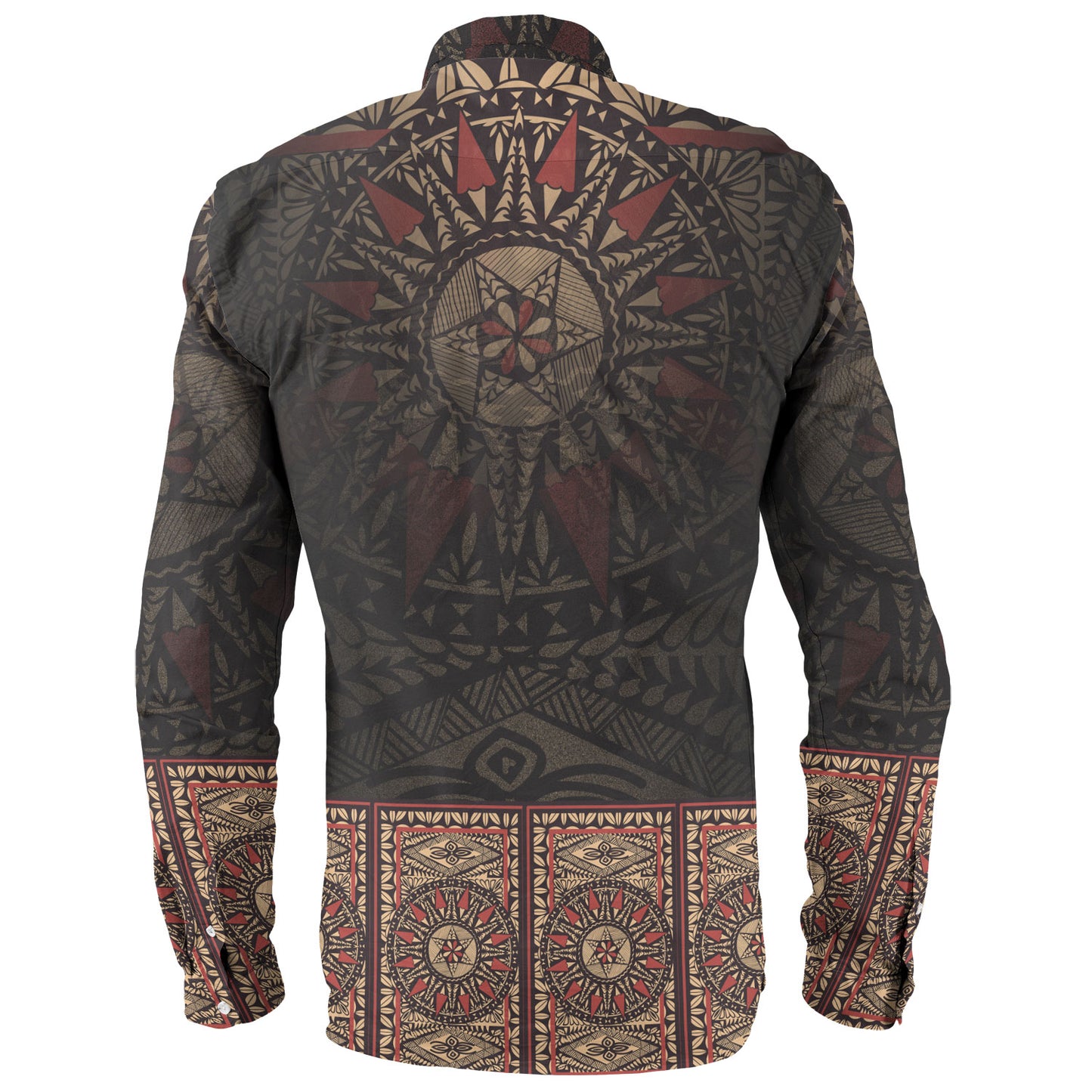 Fiji Long Sleeve Shirt Fijian Masi Tapa Patterns