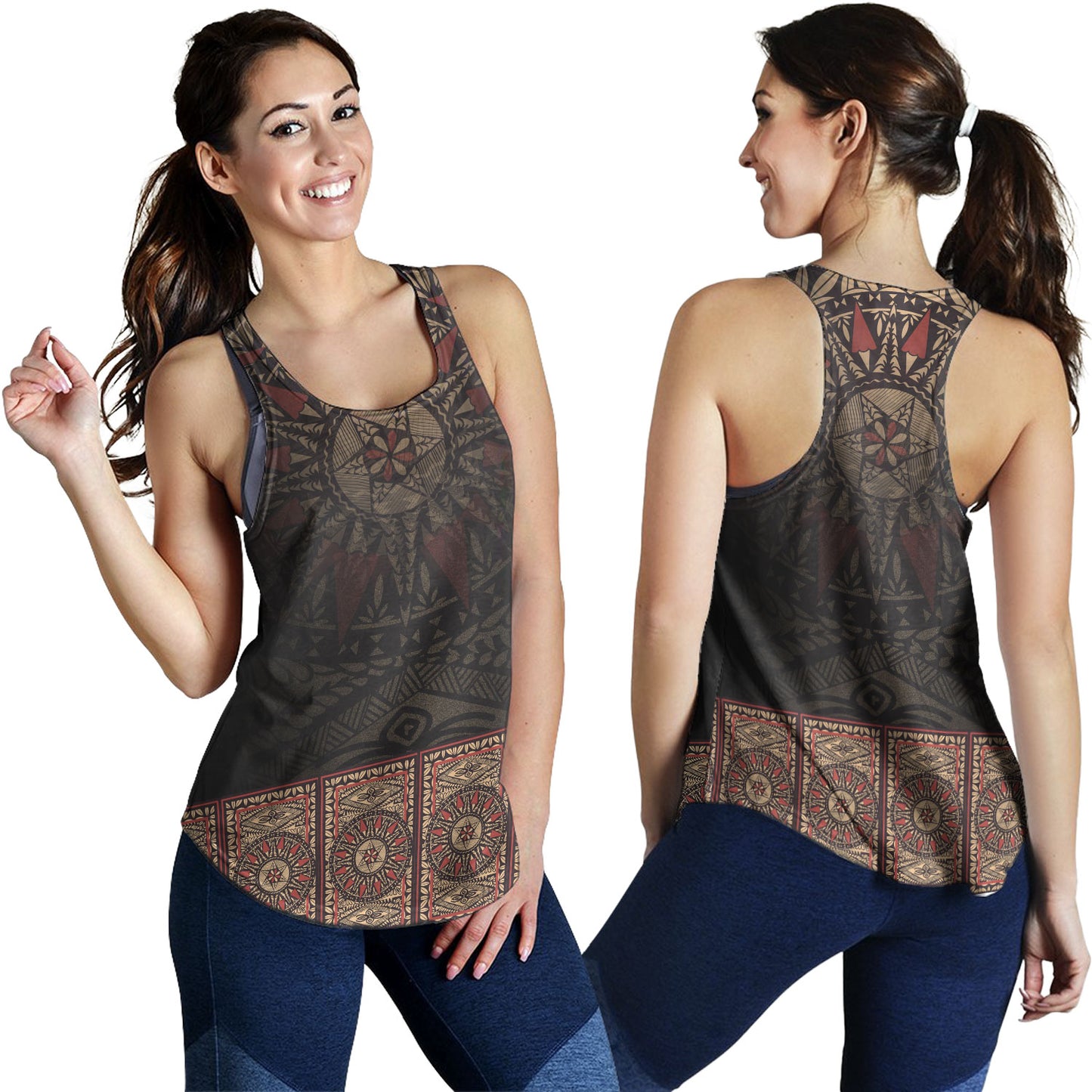 Fiji Women Tank Fijian Masi Tapa Patterns