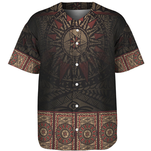 Fiji Baseball Shirt Fijian Masi Tapa Patterns