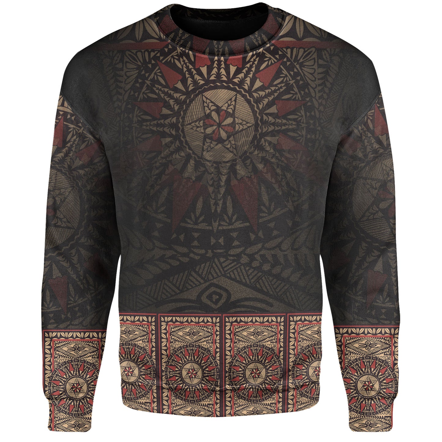 Fiji Sweatshirt Fijian Masi Tapa Patterns