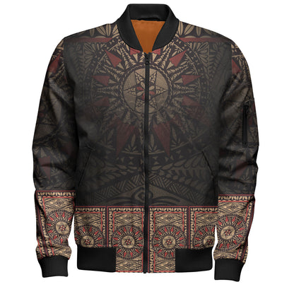 Fiji Bomber Jacket Fijian Masi Tapa Patterns