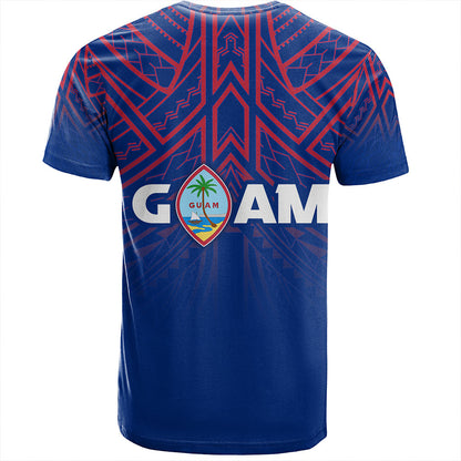 Guam T-Shirt - Flag Color With Traditional Patterns