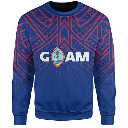 Guam Sweatshirt - Flag Color With Traditional Patterns