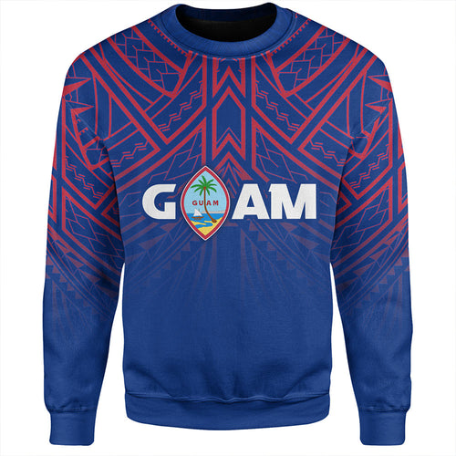 Guam Sweatshirt - Flag Color With Traditional Patterns
