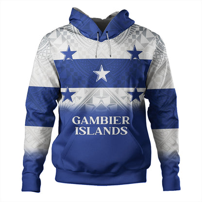 Gambier Islands Hoodie Flag Color With Traditional Patterns