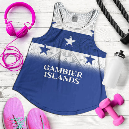 Gambier Islands Women Tank Flag Color With Traditional Patterns
