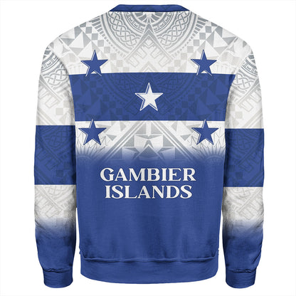 Gambier Islands Sweatshirt Flag Color With Traditional Patterns