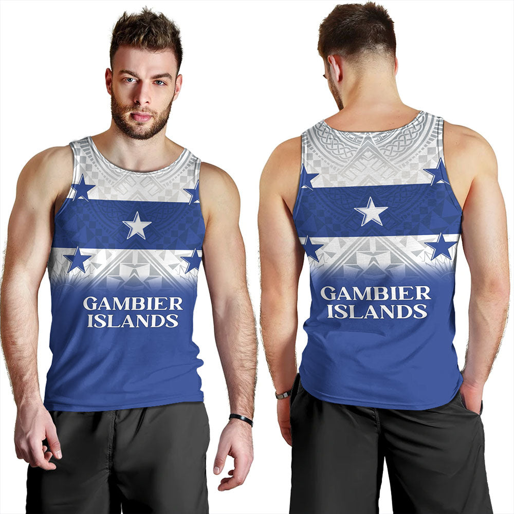 Gambier Islands Tank Top Flag Color With Traditional Patterns