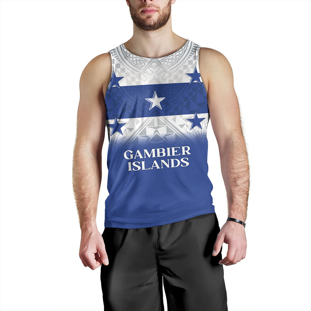Gambier Islands Tank Top Flag Color With Traditional Patterns