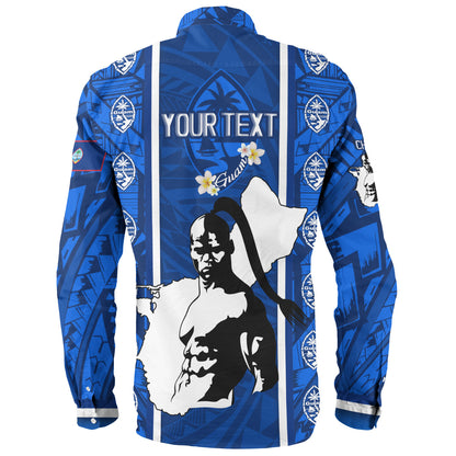 Guam Custom Personalised Long Sleeve Shirt Chamorro Warrior Traditional Tribal Patterns