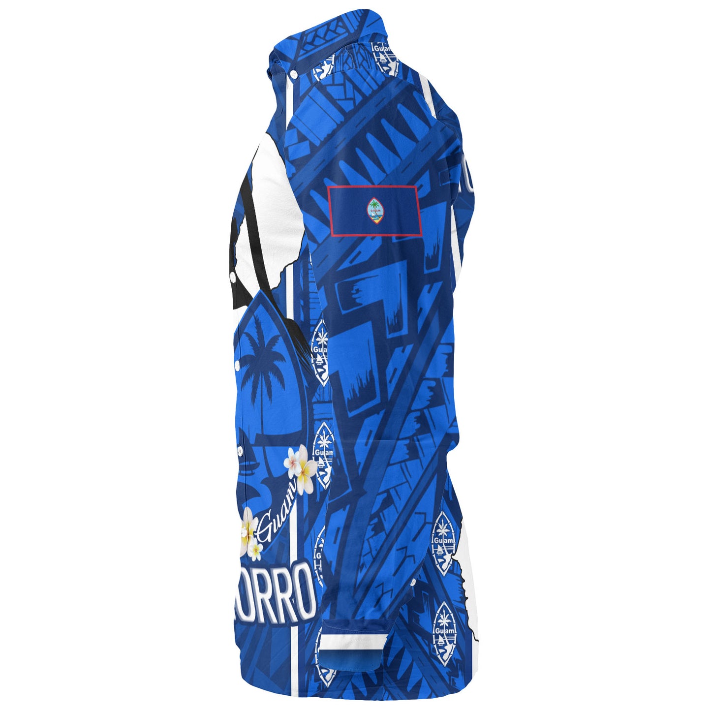 Guam Custom Personalised Long Sleeve Shirt Chamorro Warrior Traditional Tribal Patterns